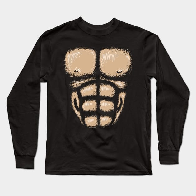 Gorilla Chest Brown Long Sleeve T-Shirt by vo_maria